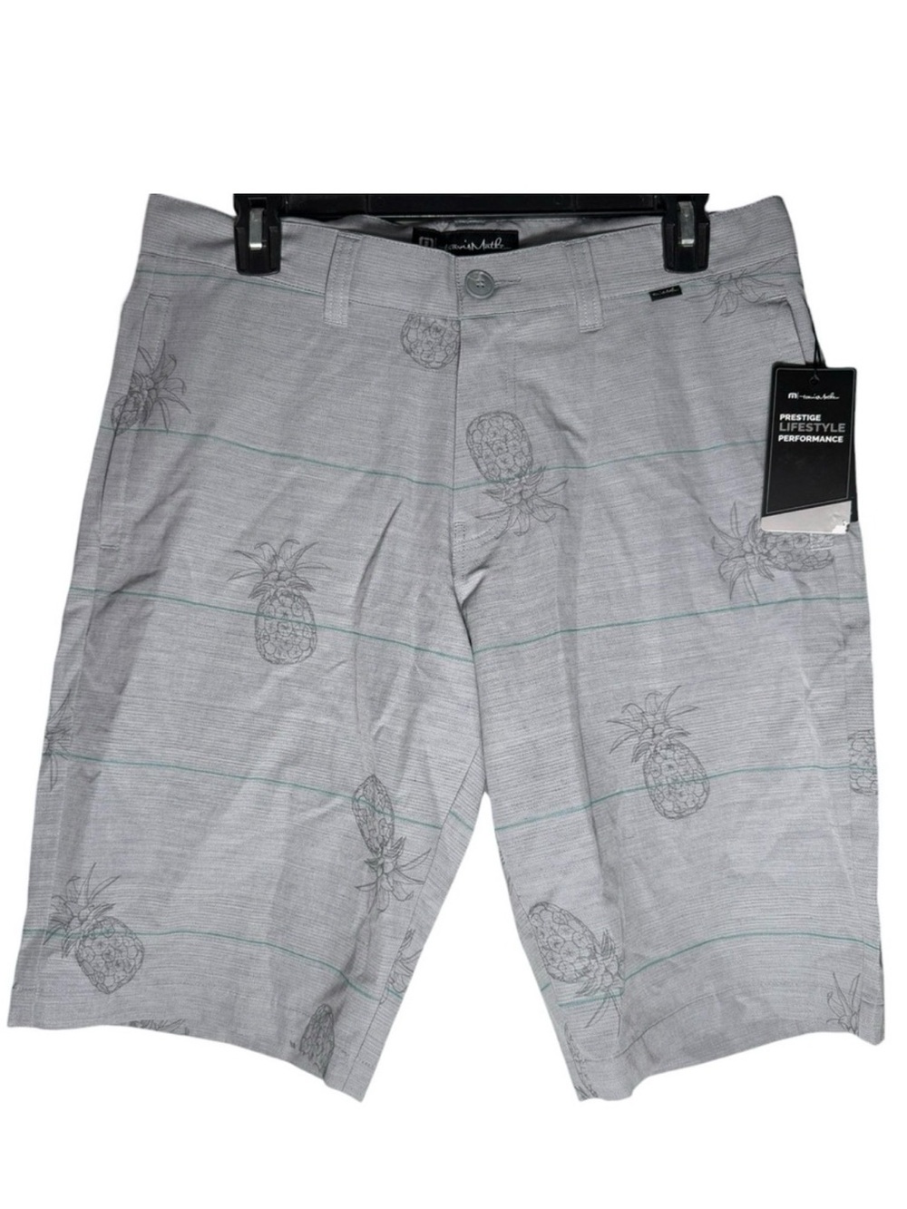 Travis Mathew Cohen Gray Pineapple Print Performance Golf Shorts Men’s Sz 32 NWT
